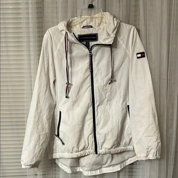 Tommy Hilfiger Womens ladies Windbreaker Jacket white M h - Picture 3 of 11
